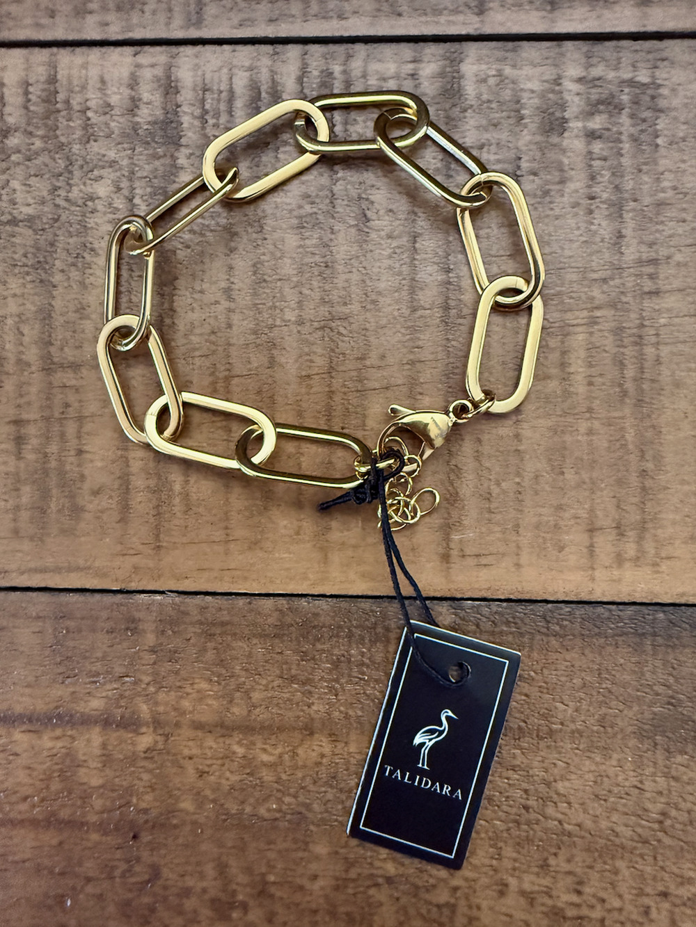 Talidara Gold Tone Paperclip Chain Bracelet 7.5 In Lobster Clasp Jewelry Gift